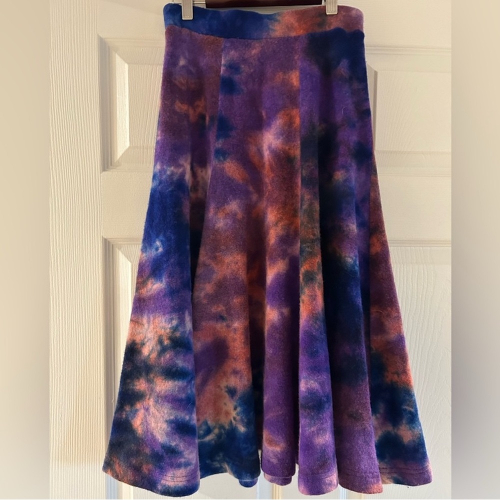 Vintage Tie-Dye Wool Skirt